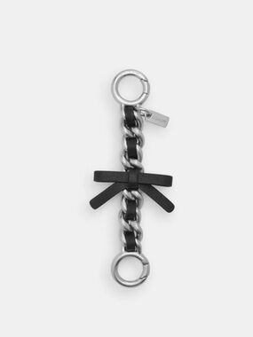 Coach Silver and Black Chain Bow Keyring